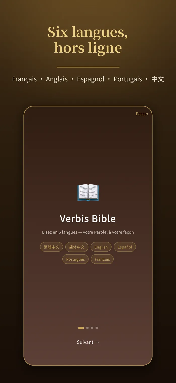 Six langues en parallèle｜Verbis Bible