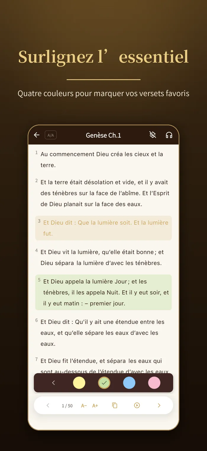 Surligner des versets｜Verbis Bible